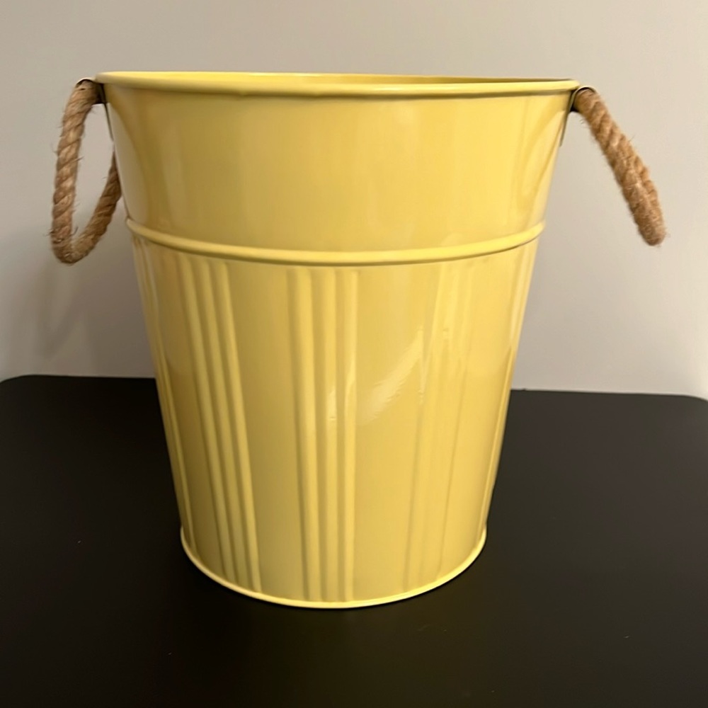 Yellow Pale Banana Metal Waste Basket
